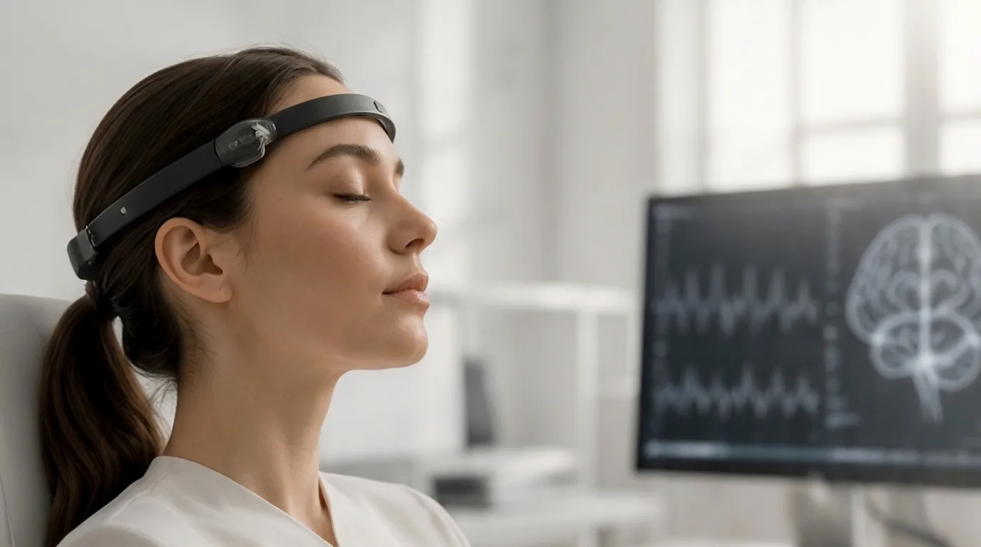 Neuroscience EEG headband evaluation in a research studio